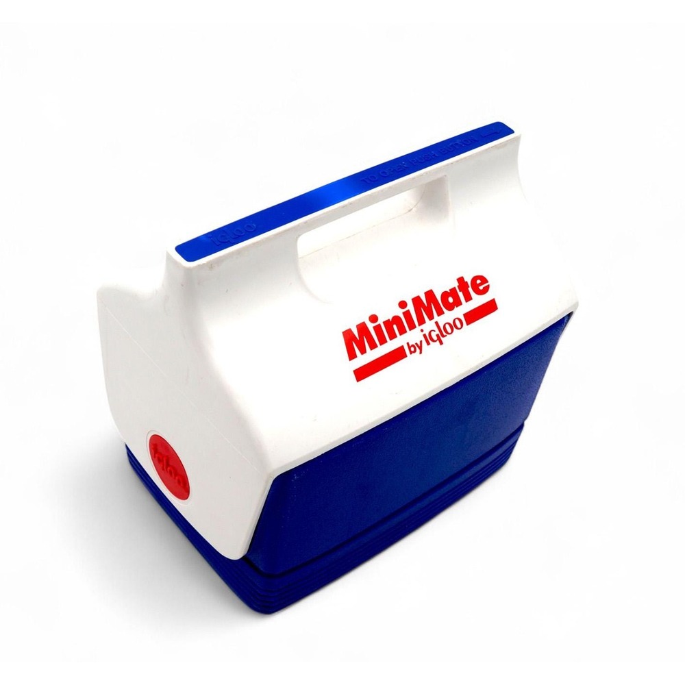 Vtg Igoo Mini Mate Cooler Locking Lid 1980s‎ Cup Holder Original Red White Blue